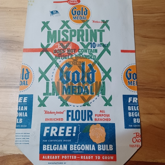 Vintage 1950s General Mills 10# flower bag Gold Medal - Picture 7 of 8